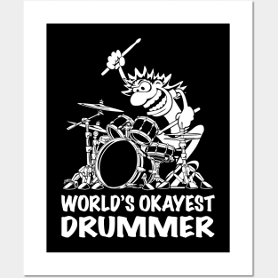 World's Okayest Drummer Cartoon Posters and Art